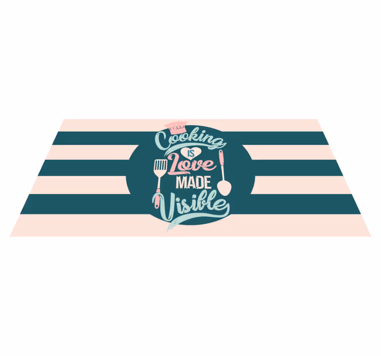 Alfombra vinilo cocina es amor hecho visible - TenVinilo