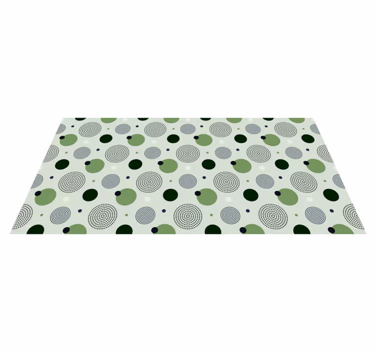 Alfombra vinilo cocina patrones circulares verdes - TenVinilo
