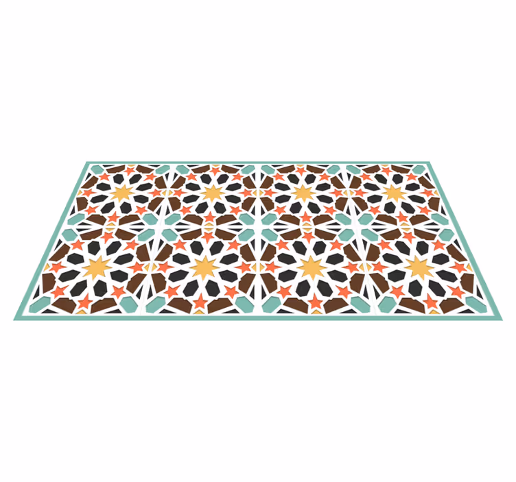 Alfombras hidráulica vinílica rectangular colorida - TenVinilo