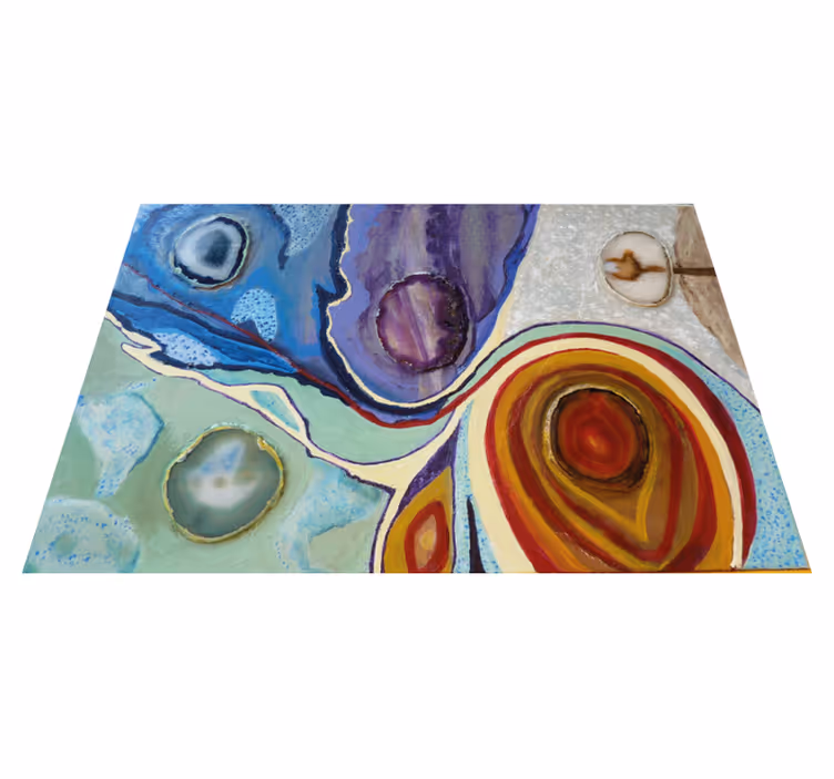 Alfombra vinílica efecto mármol remolinos de colores - TenVinilo