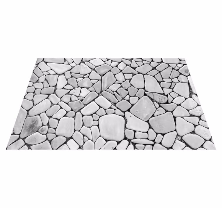 Alfombra vinílica imitación piedra textura de roca guijarro - TenVinilo
