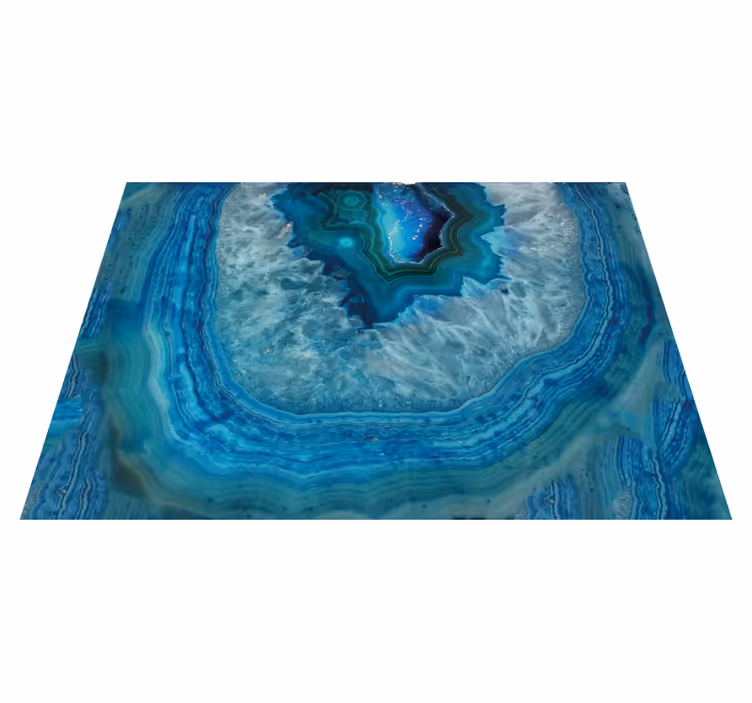 Alfombra vinílica efecto mármol impresionante ágata azul - TenVinilo