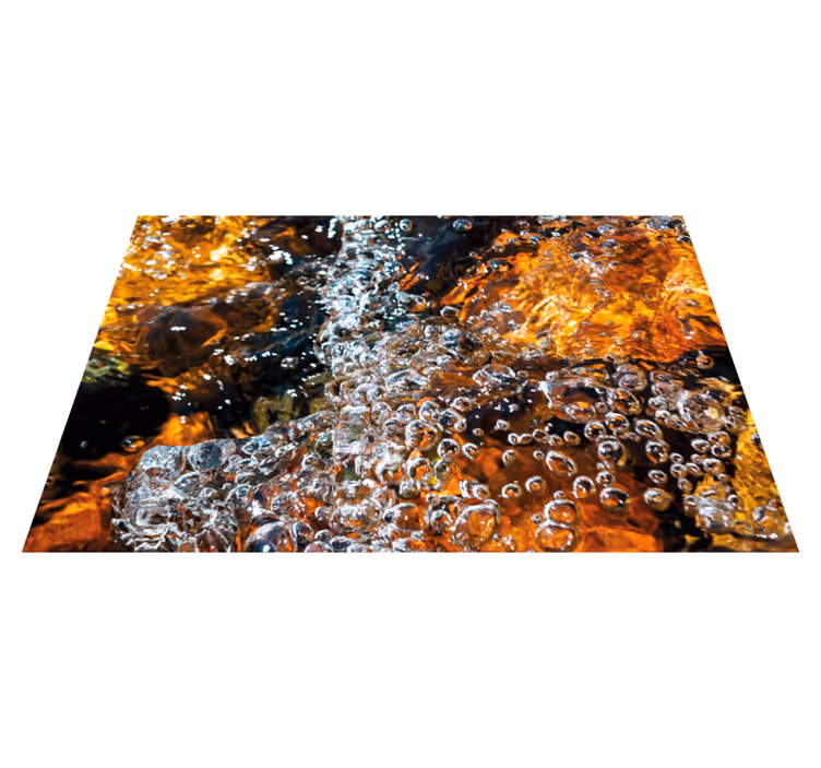 Alfombra vinílica textura flujo de agua burbujeante - TenVinilo