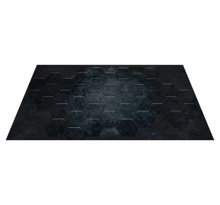 Alfombra vinílica dormitorio textura de hormigón hexágonos - TenVinilo
