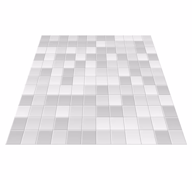 Alfombra vinilo baño elegante mosaico gris - TenVinilo