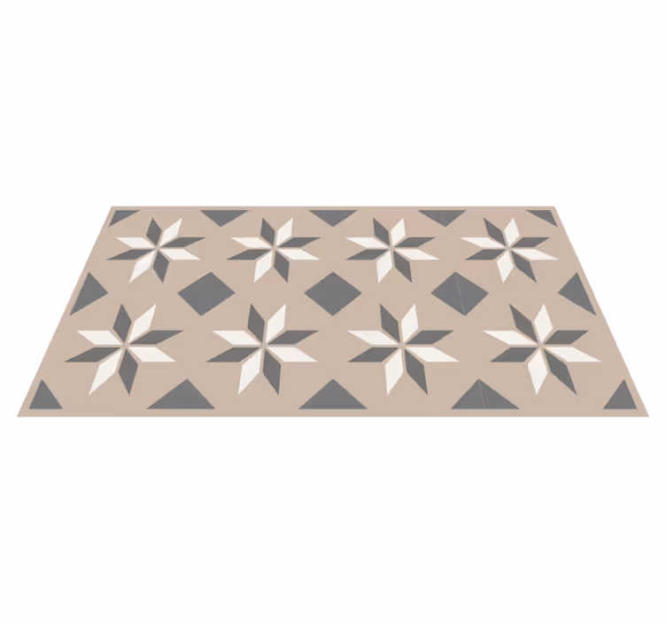 Alfombra vinilica beige patrones de estrellas - TenVinilo