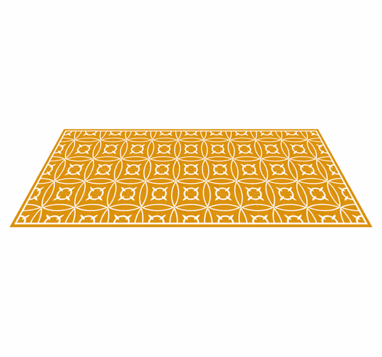 Alfombra hidráulica vinílica motivo geométrico amarillo - TenVinilo