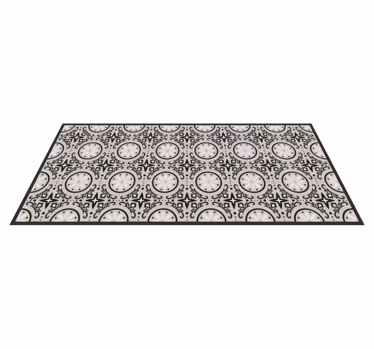 Alfombra vinílica dormitorio diseño geométrico adornado - TenVinilo