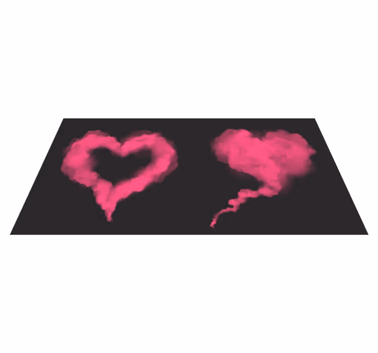 Alfombra vinílica dormitorio juvenil corazones de humo - TenVinilo