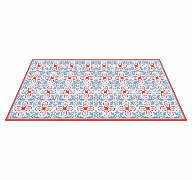 Alfombra hidráulica vinílica inspiración floral - TenVinilo