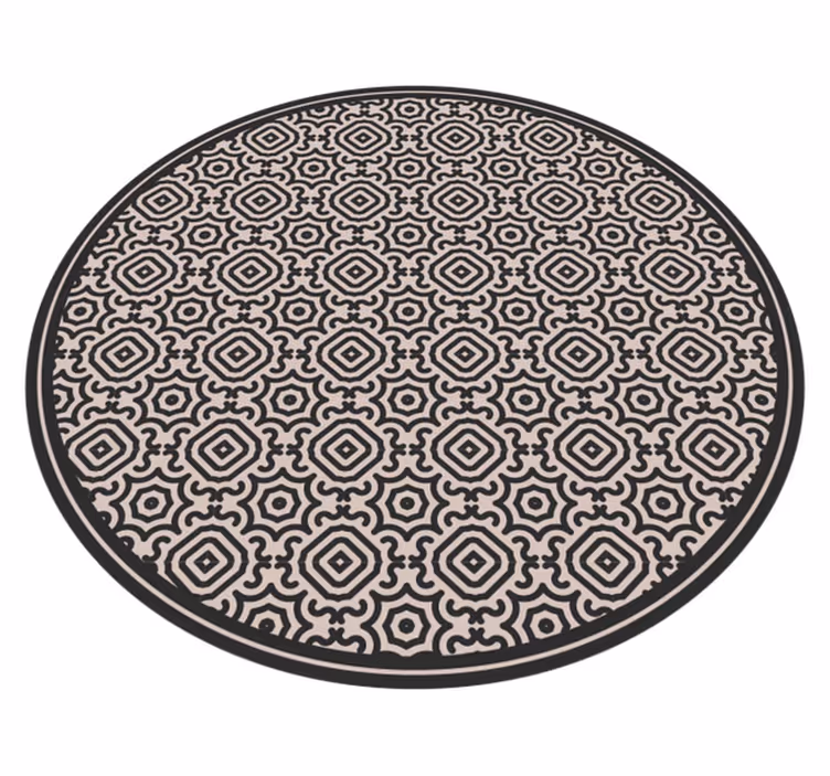 Alfombra vinílica redonda diseño étnico - TenVinilo