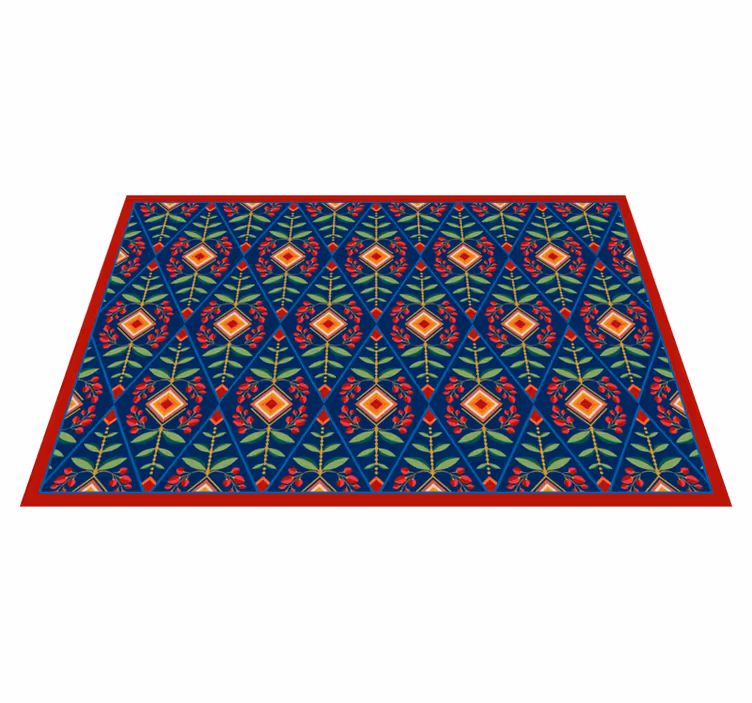 Alfombra vinílica geométrica motivo geométrico botánico - TenVinilo