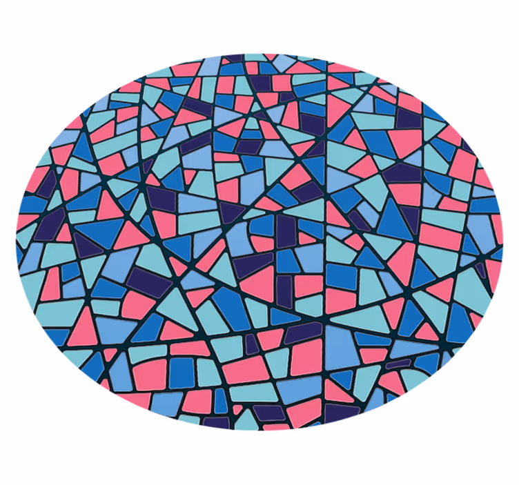 Alfombra vinílica mosaico arreglo geométrico colorido - TenVinilo