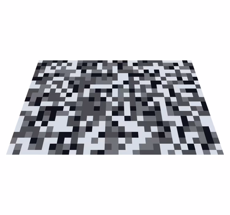 Alfombra vinílica geométrica patrón gris pixelado - TenVinilo
