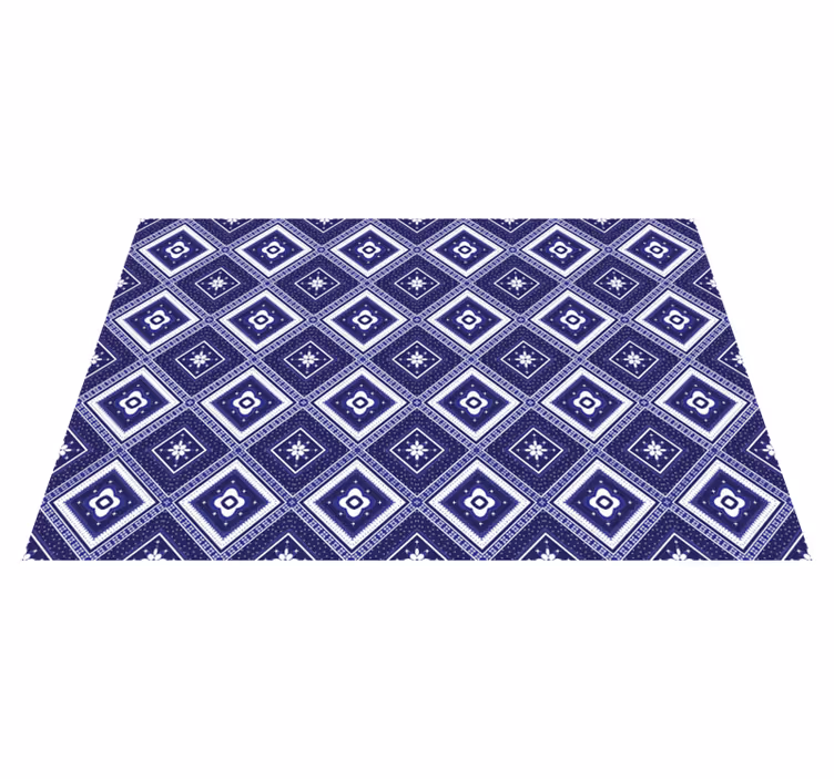Alfombra hidráulica vinílica motivo de diamante azul - TenVinilo
