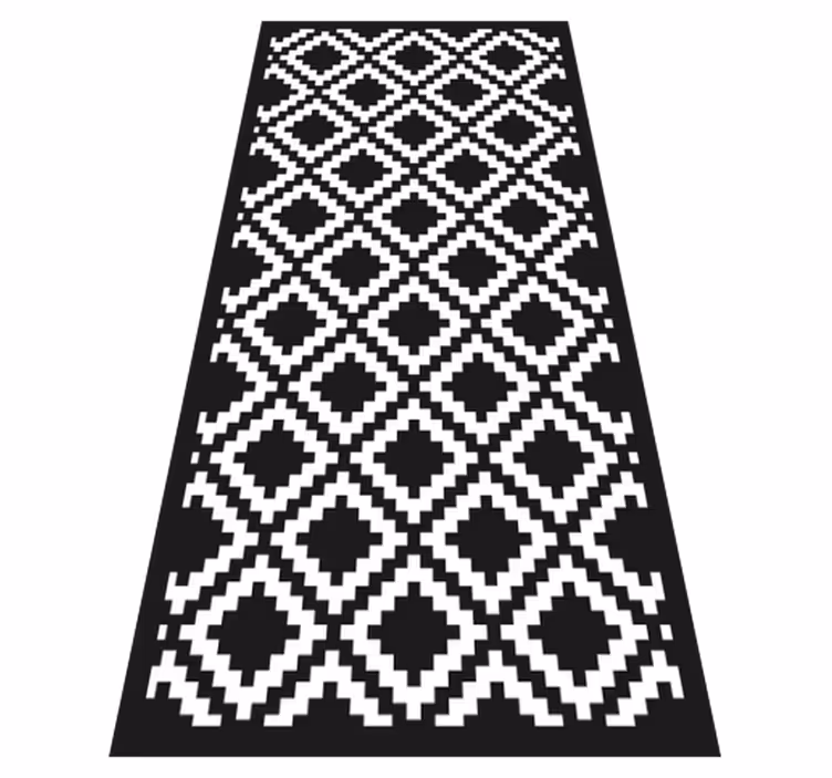 Alfombra vinilo salón patrón de diamante monocromático - TenVinilo