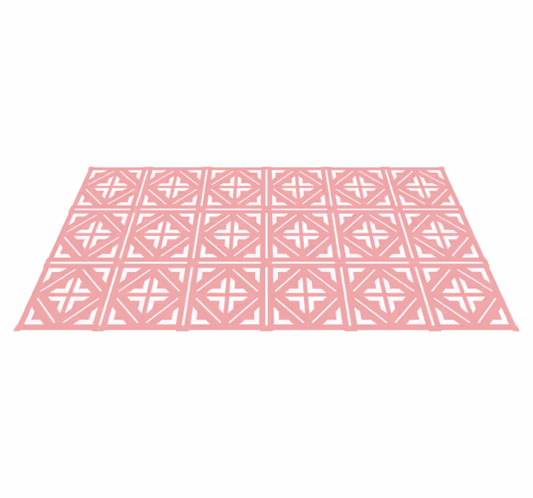 Alfombra hidráulica vinílica diseño cuadrado rosa - TenVinilo