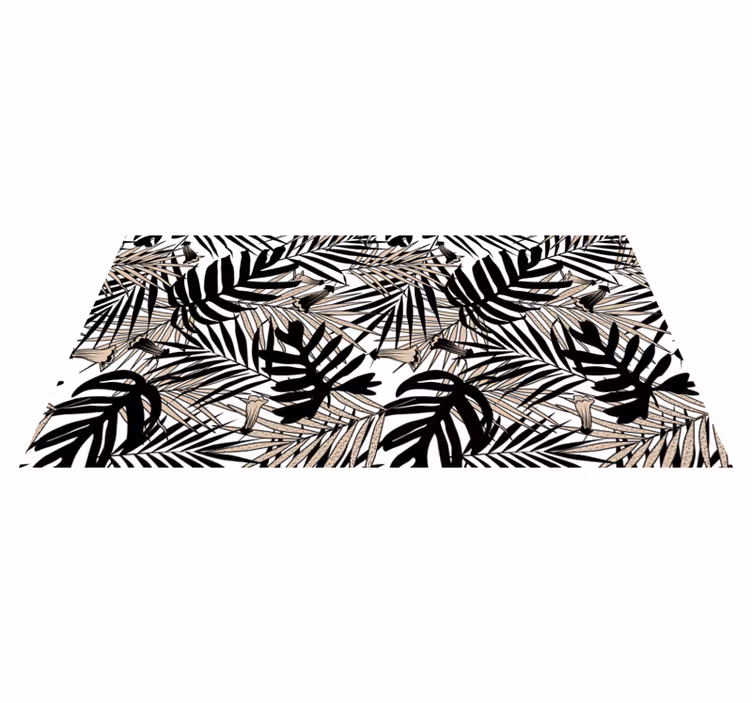 Alfombra vinílica naturaleza elemento de hoja tropical - TenVinilo