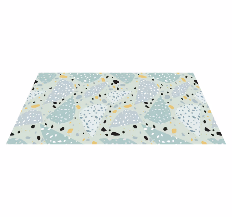 Alfombra vinílica baño azulejos Terrazo geométrico - TenVinilo