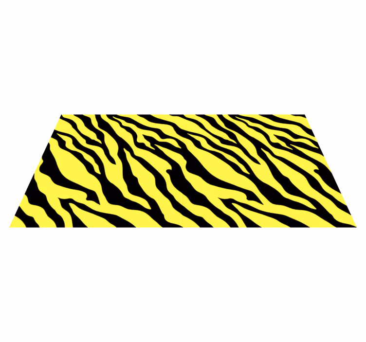 Alfombra vinílica animal print estampado de cebra amarillo - TenVinilo