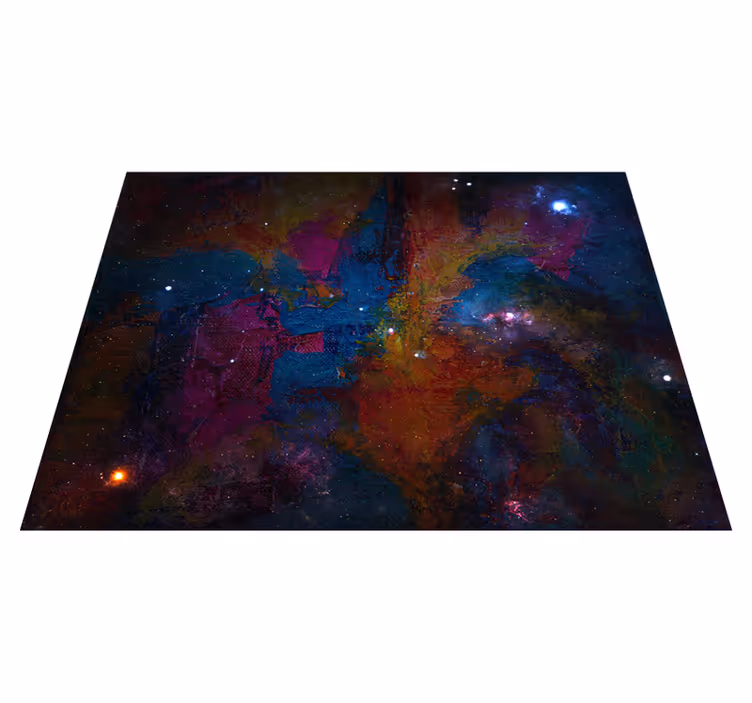 Alfombra vinílica estrellas diseño espacial cósmico - TenVinilo