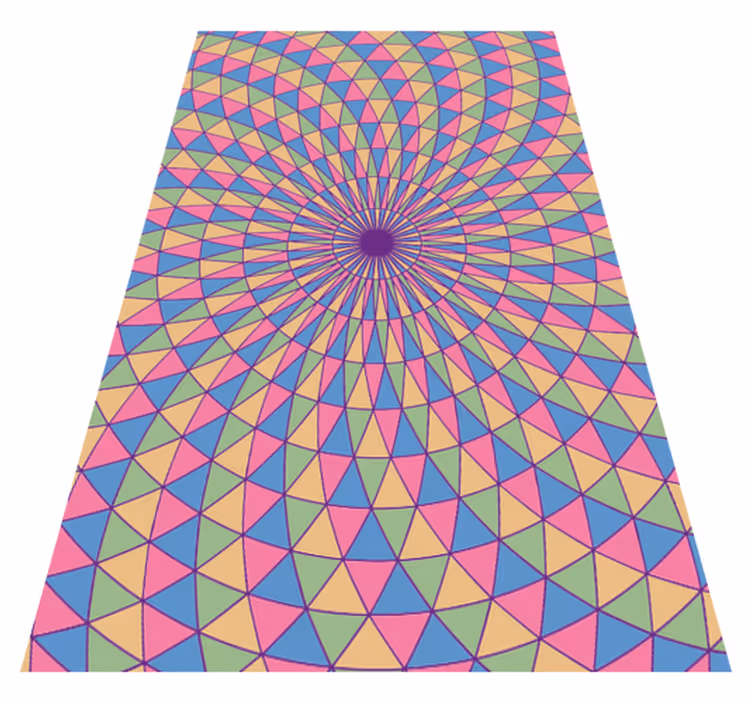 Alfombra vinílica geométrica remolinos triángulo coloridos - TenVinilo