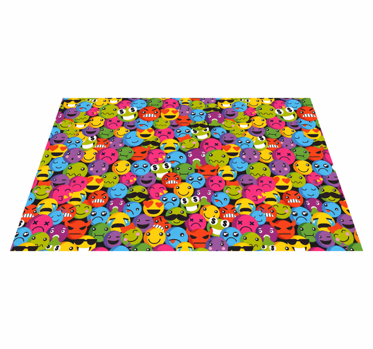 Alfombra vinílica juvenil composición de emoji - TenVinilo
