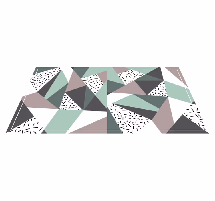 Alfombra vinílica geométrica formas triangulares abstractas - TenVinilo