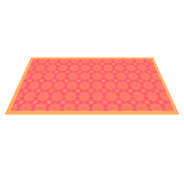 Alfombra vinilo salón sofisticados azulejos rosas - TenVinilo