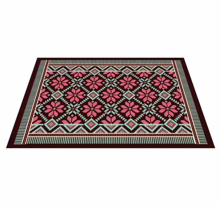 Alfombra vinilo salón inspiración floral nórdica - TenVinilo
