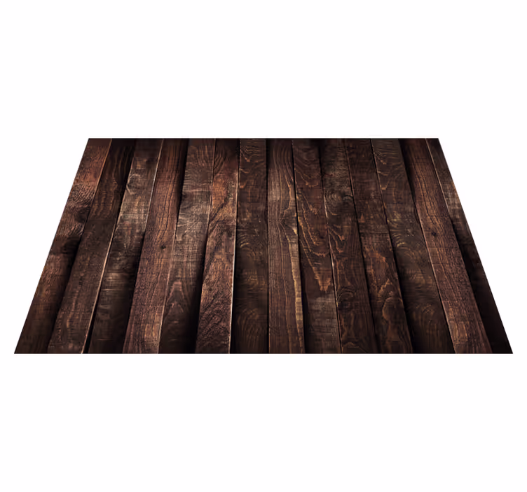 Alfombra vinilo salón tablones de madera oscura - TenVinilo