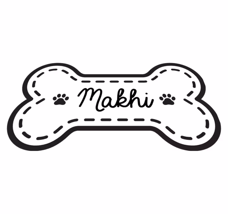 Alfombra vinílica personalizable forma de hueso de perro - TenVinilo