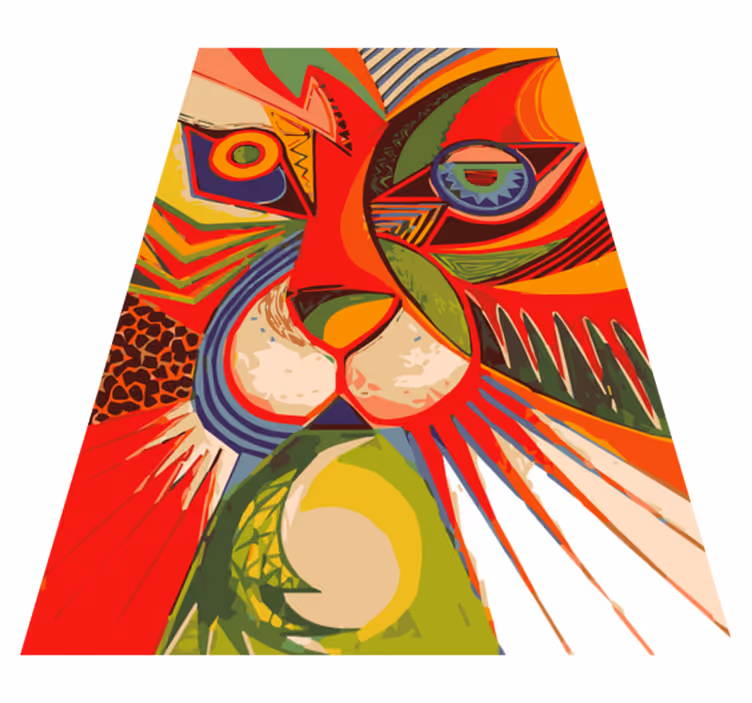 Alfombra vinílica animales cara de gato colorida - TenVinilo