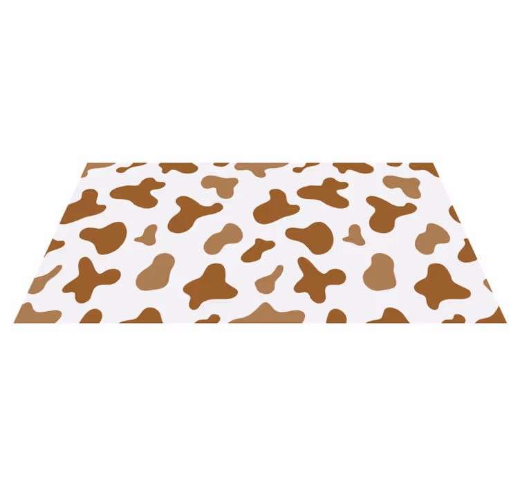 Alfombra vinílica animal print diseño de piel de vaca marrón - TenVinilo