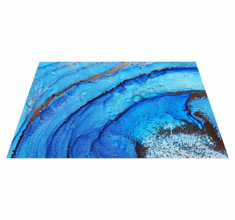 Alfombra vinílica efecto mármol motivo de olas del océano - TenVinilo