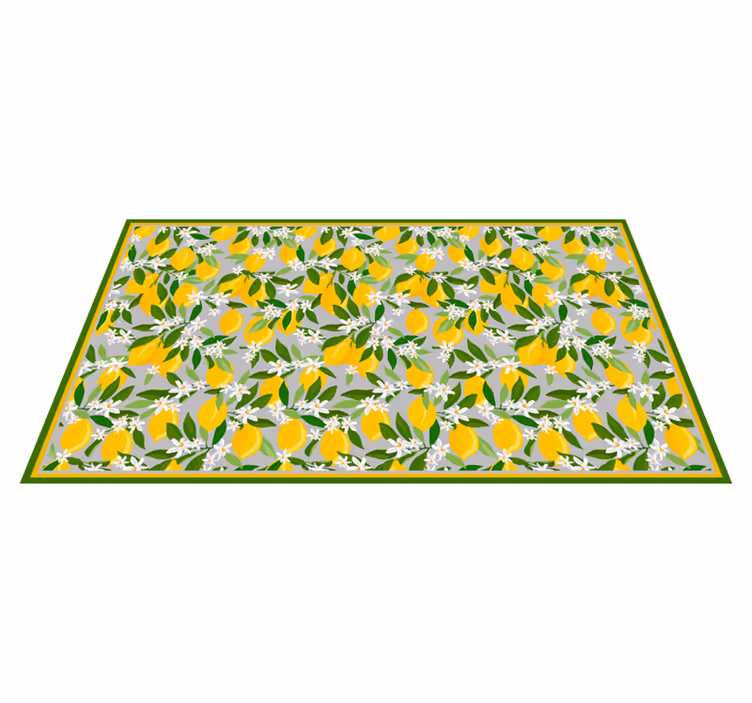 Alfombra vinilo cocina motivo de flor de limón - TenVinilo