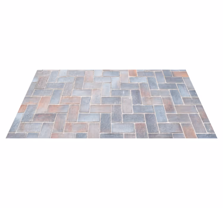 Alfombra hidráulica vinílica baño baldosas grises - TenVinilo