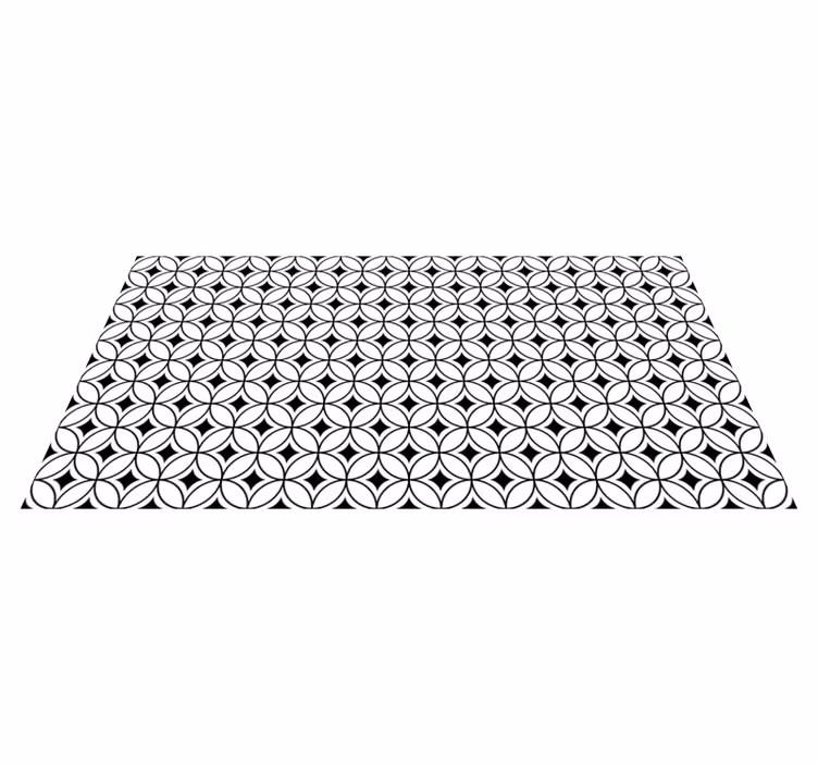 Alfombra hidráulica vinílica círculos blancos y negros - TenVinilo