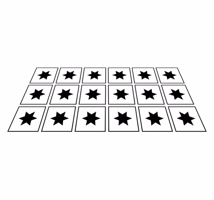 Alfombra vinílica estrellas motivo en blanco y negro - TenVinilo