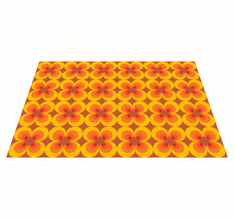 Alfombra hidráulica vinílica formas florales - TenVinilo