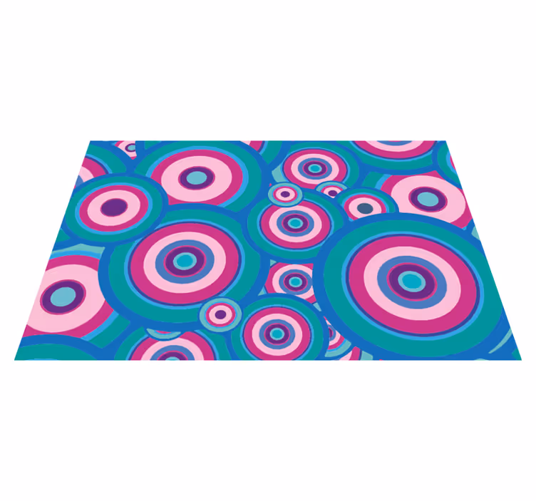 Alfombra vinílica geométrica motivos circulares coloridos - TenVinilo