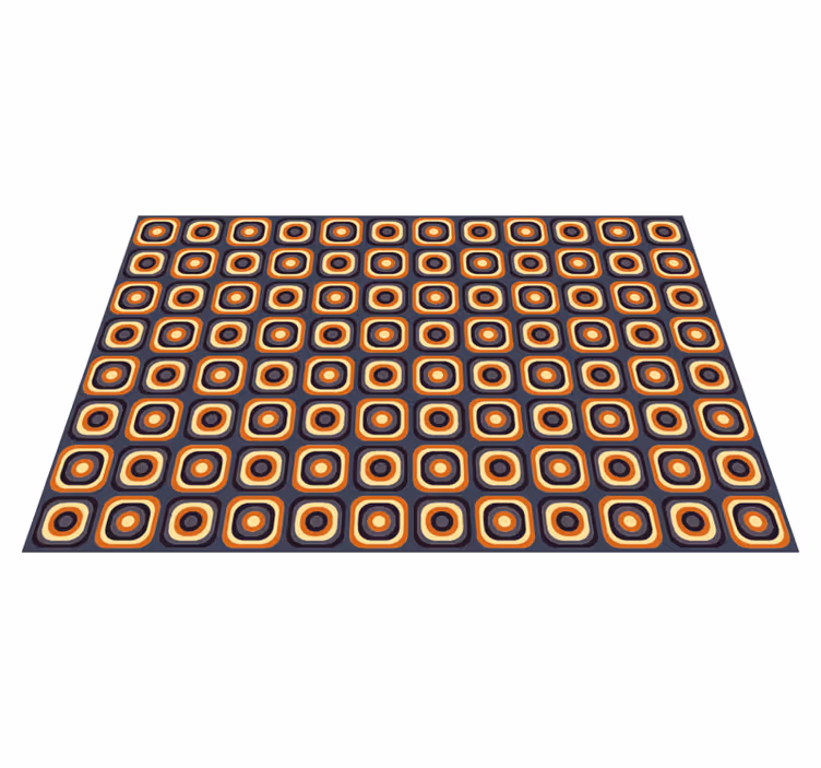 Alfombra vinilo salón patrón de círculo retro - TenVinilo