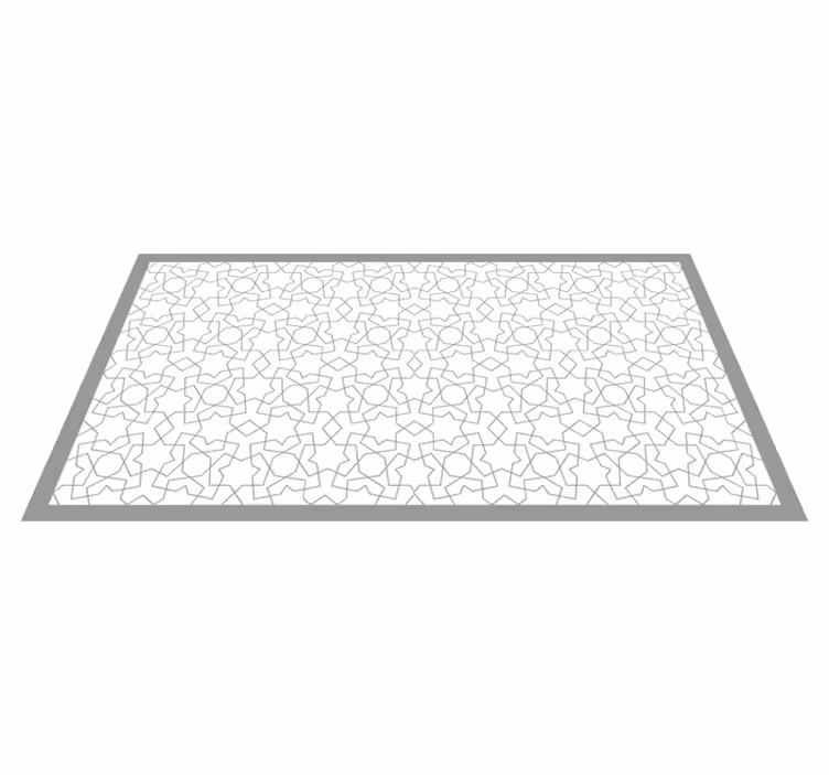 Alfombra hidráulica vinílica gris de estrellas blancas - TenVinilo