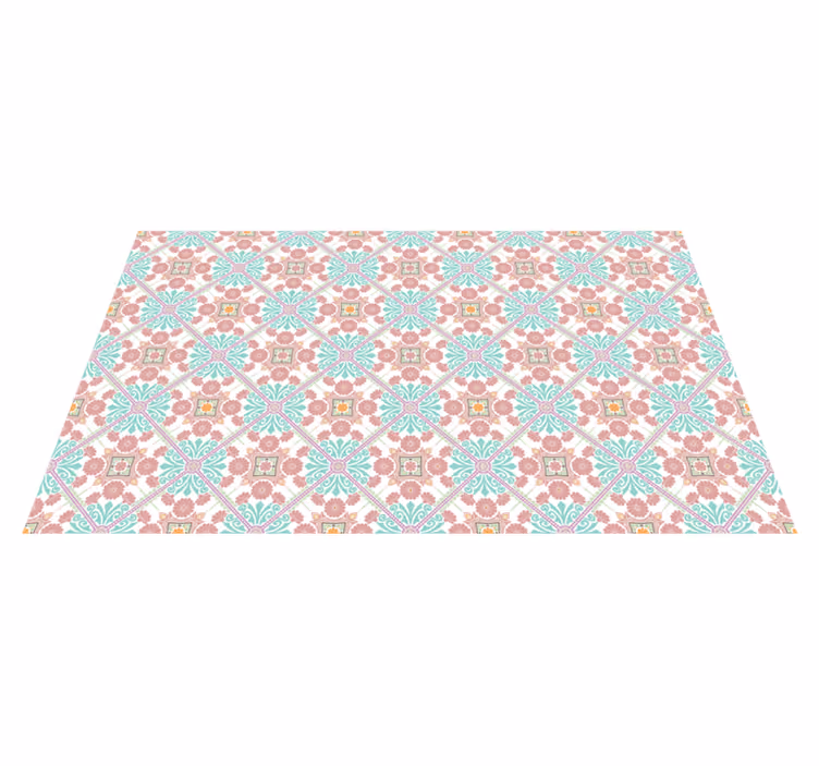 Alfombra hidráulica vinílica mandala rosa - TenVinilo