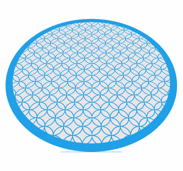Alfombra vinílica geométrica patrón elegante circular azul - TenVinilo