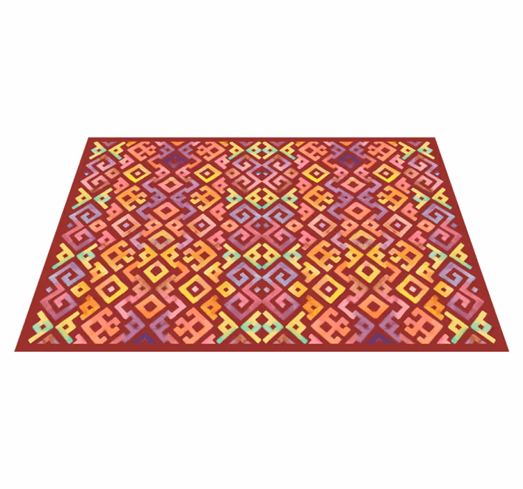 Alfombra hidráulica azulejos rojos mexicanos - TenVinilo