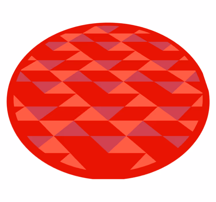 Alfombra vinílica geométrica patrón de triángulo rojo - TenVinilo
