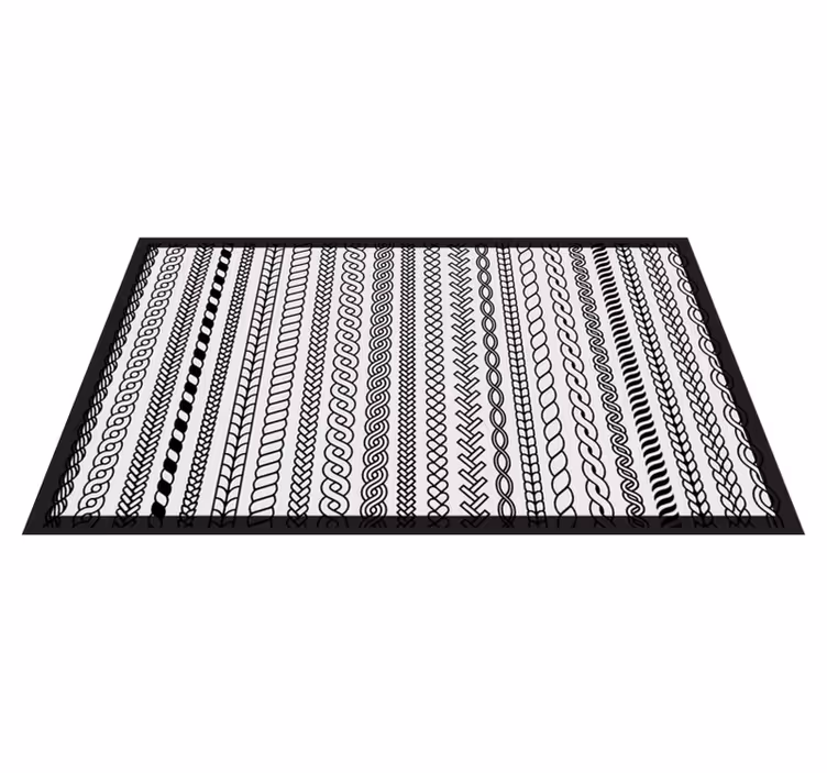 Alfombra vinilo baño rayas y bucles - TenVinilo