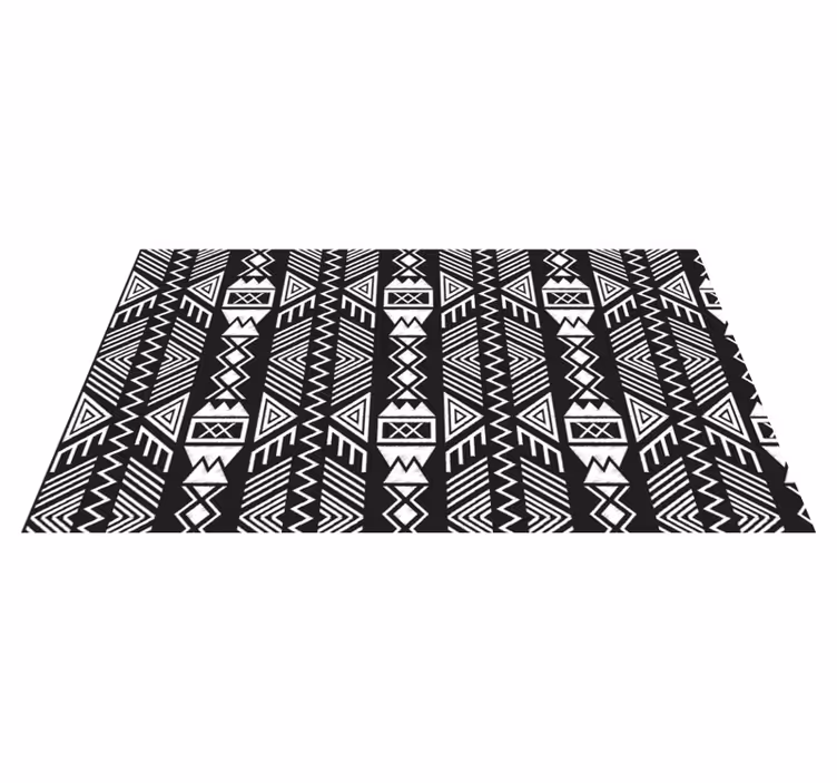 Alfombra vinilo baño patrón tribal gris - TenVinilo