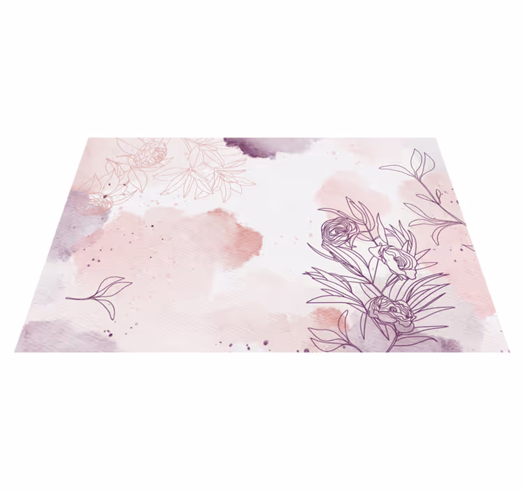 Alfombra vinílica flores suave acento de flor - TenVinilo